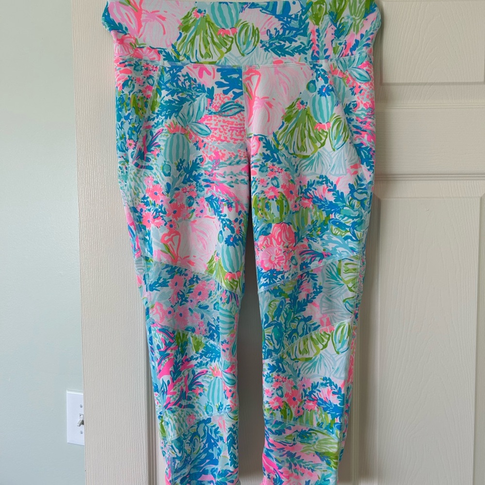 Lilly Pulitzer Vibrant Floral Leggings - Pink, Blue, Green